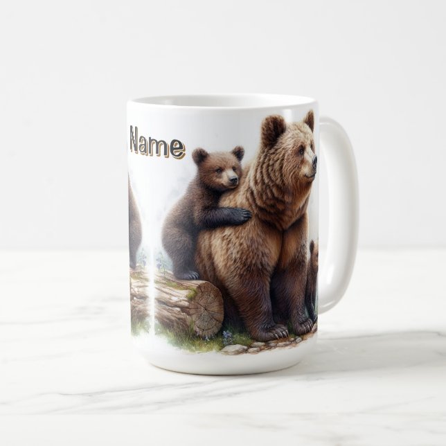 Mug Ours Brown avec deux petits (Devant droit)