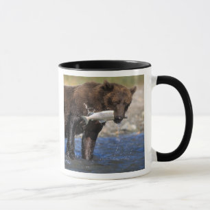 Mug Ours brun, grizzly, avec prise de saumon,