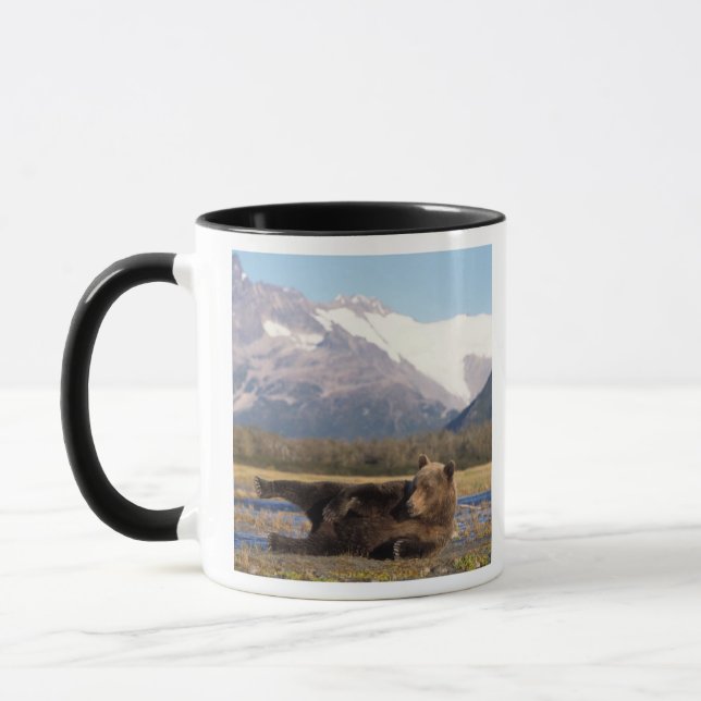 Mug Ours brun, ours grizzly s'étirant sur le dos (Gauche)