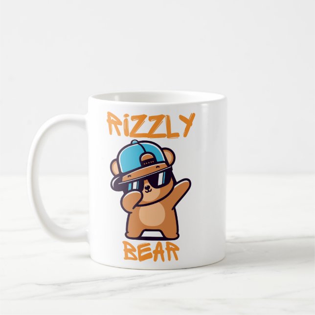 Mug Ours Cool Rizzly avec lunettes de soleil (Gauche)