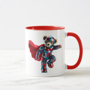 Mug Ours courageux en armure futuriste.