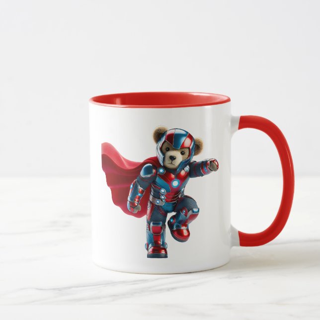 Mug Ours courageux en armure futuriste. (Droite)