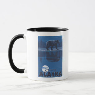 Mug Ours dans le clair de lune - cari, Alaska