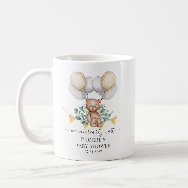Mug Ours d'attente et ballons du Baby shower Eucalyptu (Gauche)
