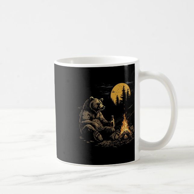 Mug Ours de camping buvant de la bière randonnée drôle (Droite)