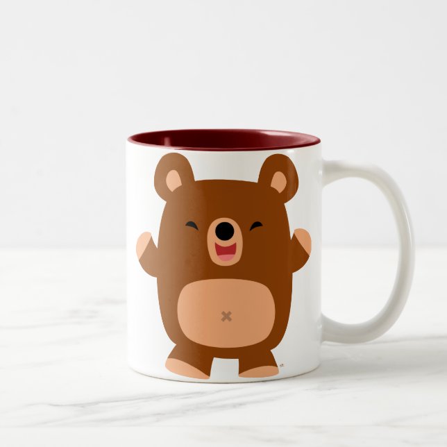 Mug Ours de Dessin Animé Rieur Mignon (Droit)