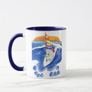 Mug Ours de koala faisant de la planche à voile