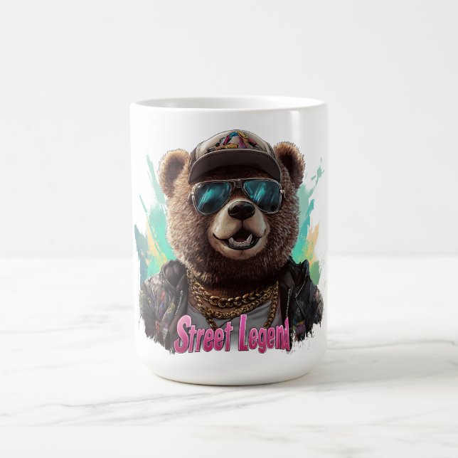 Mug Ours de légende de rue - Design graphique Cool (Centre)