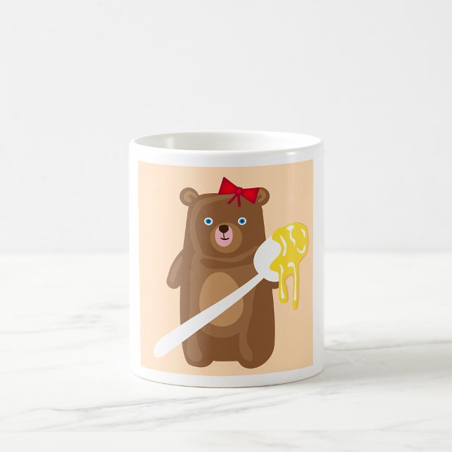 Mug Ours de miel adorable avec cuillère et cabot rouge (Créateur téléchargé)