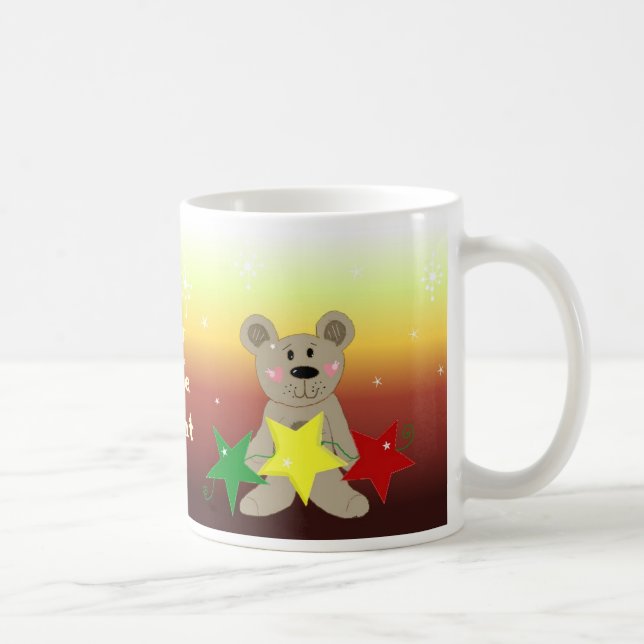 Mug Ours de Noël au coucher du soleil avec étoiles (Droite)