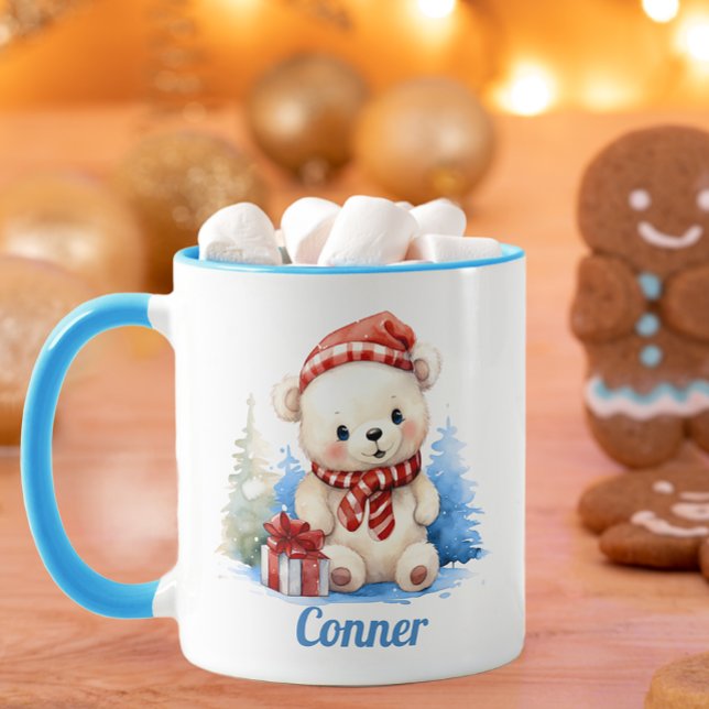 Mug Ours de Noël Boug pour enfants personnalisés (Cute Christmas Mug Keepsake)