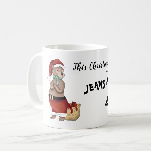 Mug Ours de Noël Changer les jeans pour les jambes (Devant gauche)