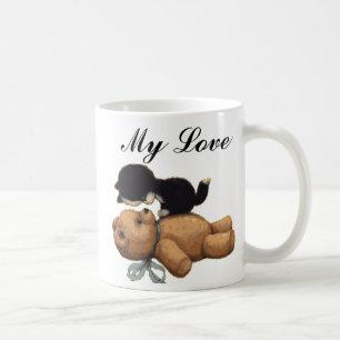 Mug Ours de nounours mignon et chat noir - mon amour