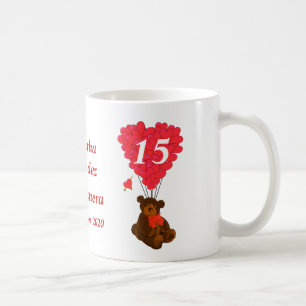 Mug Ours de nounours personnalisé Quinceanera
