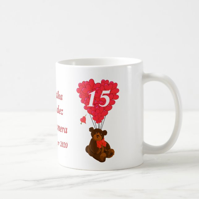 Mug Ours de nounours personnalisé Quinceanera (Droite)