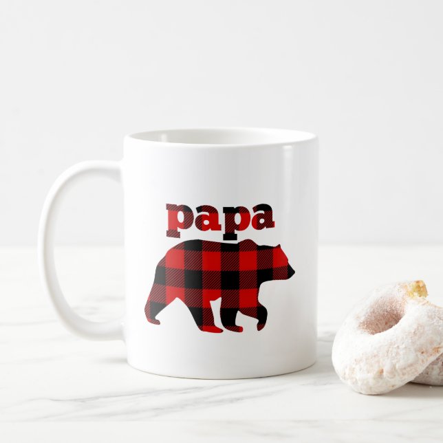 Mug "Ours de papa de plaid de Buffalo " (Avec donut)