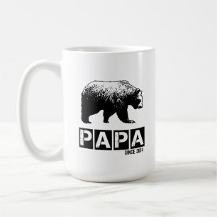 Mug Ours de papa pour le papa 2014, noir de grunge