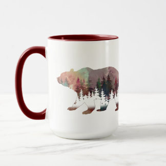 Mug Ours de vie sauvage de l'aquarelle de flamme