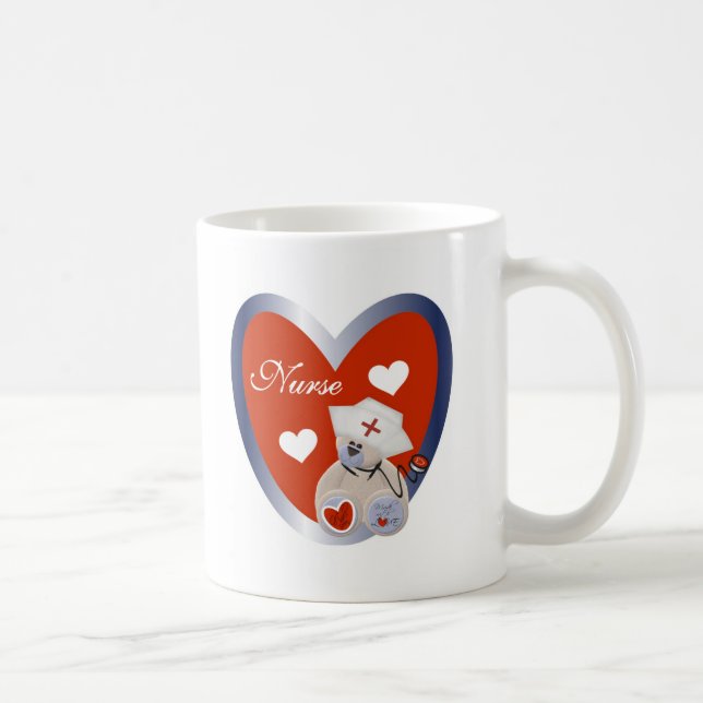 Mug Ours d'infirmière avec le coeur (Droite)