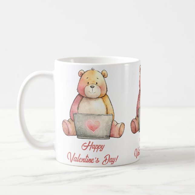 Mug Ours d'ordinateur portable cosy pour la Saint-Vale (Gauche)