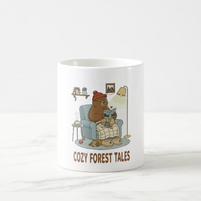 Mug Ours douillet lisant 'Contes de la forêt' avec un  (Centre)