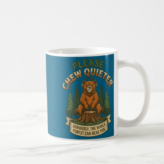 Mug Ours Drôle Disant S'il Vous Plaît Mâcher Plus Douc (Droite)