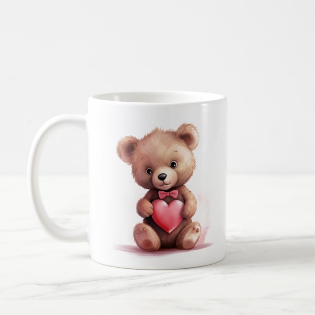 Mug Ours en peluche avec coeur (Gauche)