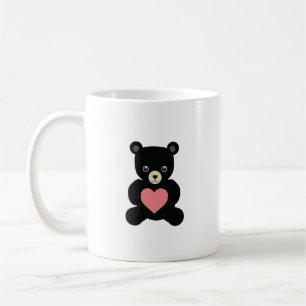 Mug Ours en peluche noir avec cœur