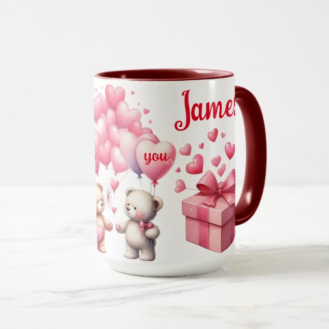 Mug Ours en peluche pour couples amoureux (Devant droit)