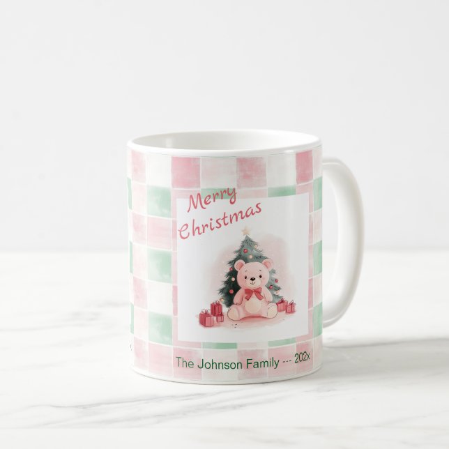 Mug Ours en Teddy Rose mignon Noël (Devant droit)