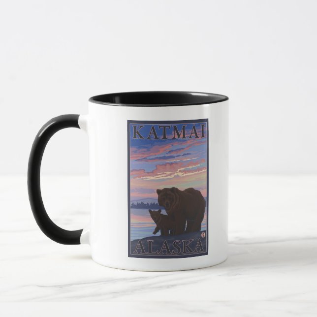 Mug Ours et cub - Katmai, Alaska (Gauche)