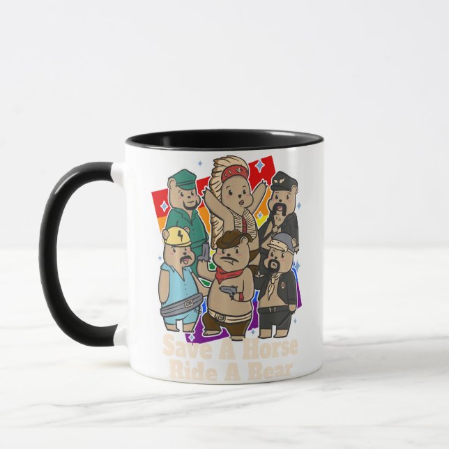 Mug ours gais sauvez cheval monter un ours lgbt pride  (Gauche)