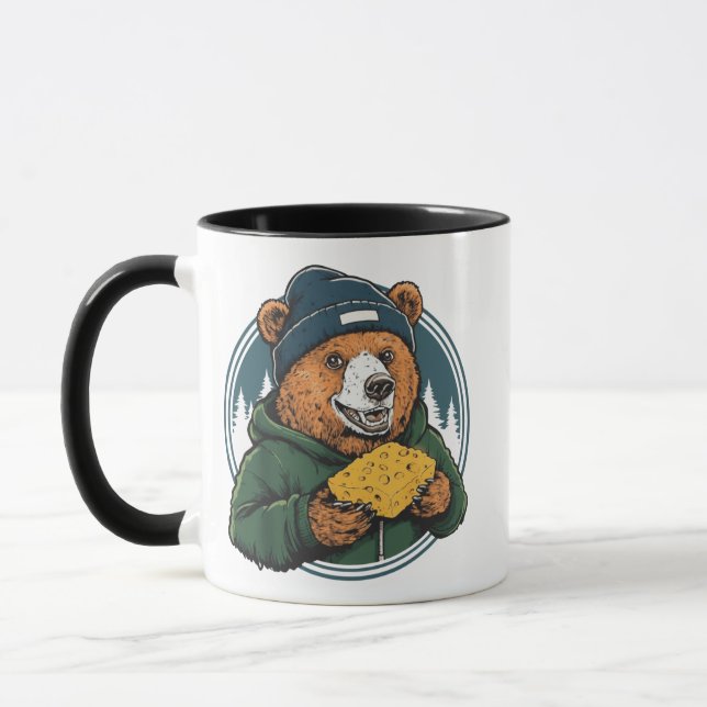 Mug Ours mangeant du fromage - Anti Green Bay Wisconsi (Gauche)