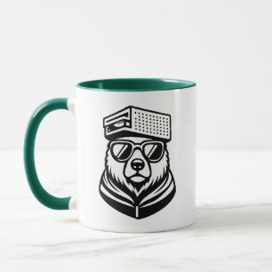 Mug Ours mignon drôle avec un chapeau de râpe à fromag