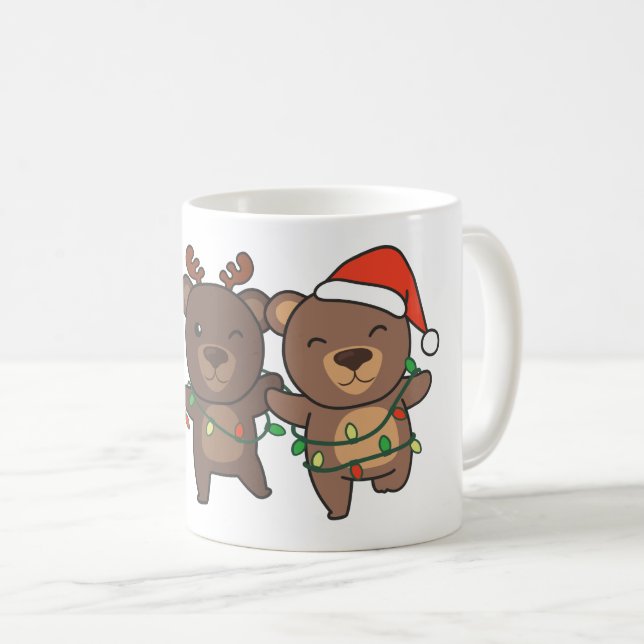 Mug Ours Noël Animaux mignons Ours Café (Devant droit)