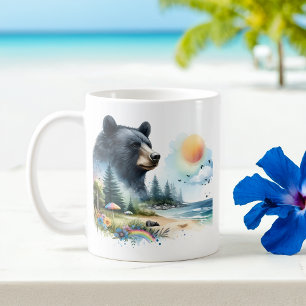Mug Ours noir à l'eau d'été