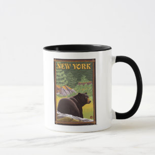 Mug Ours noir de New York en forêt