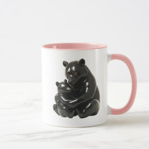 Mug ours noir et ourson, tendresse en duo.