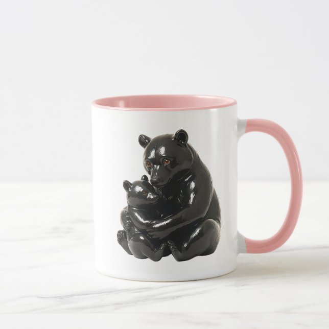 Mug ours noir et ourson, tendresse en duo. (Droite)