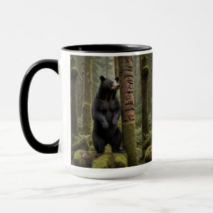 Mug Ours noir et totem Poteau Art de la faune