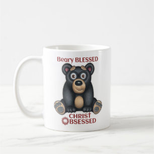 Mug Ours noir mignon, Ours-y-Bienheureux Christ Obsédé