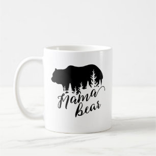 Mug Ours noir rustique et arbres À feuillage persista