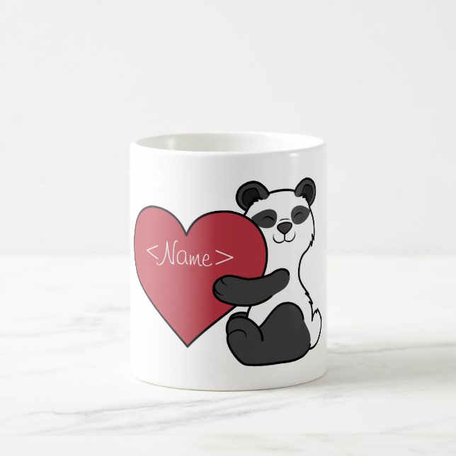 Mug Ours panda mignon de Saint-Valentin avec le coeur (Centre)