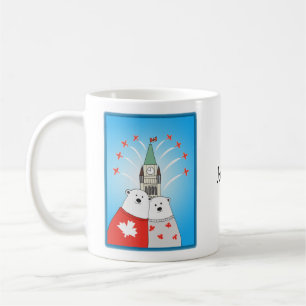 Mug Ours polaire canadien aux oiseaux de neige de la t