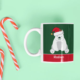 Mug Ours polaire de Noël mignon à Santa Hat Enfants pe