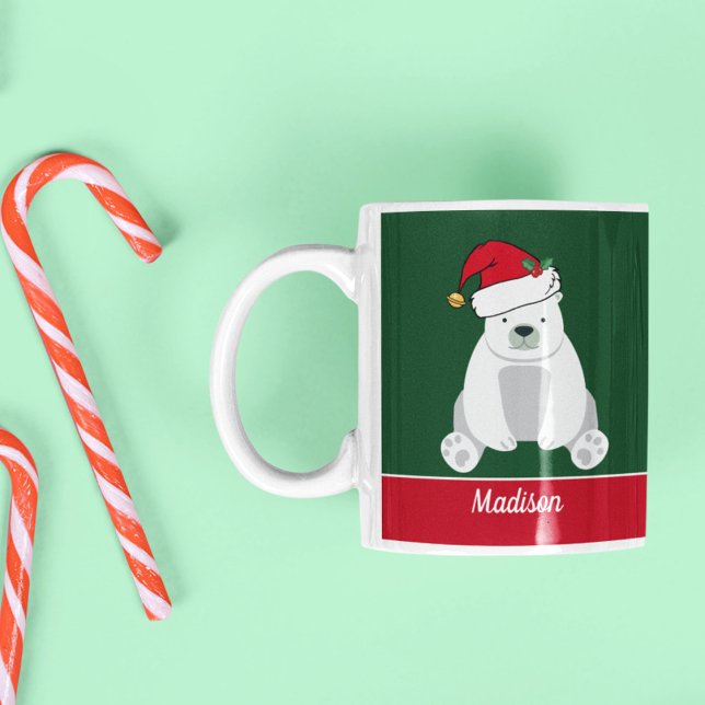 Mug Ours polaire de Noël mignon à Santa Hat Enfants pe (Créateur téléchargé)