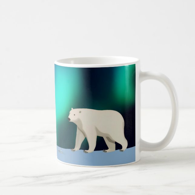 Mug Ours polaire mignon et aurores boréales (Droite)
