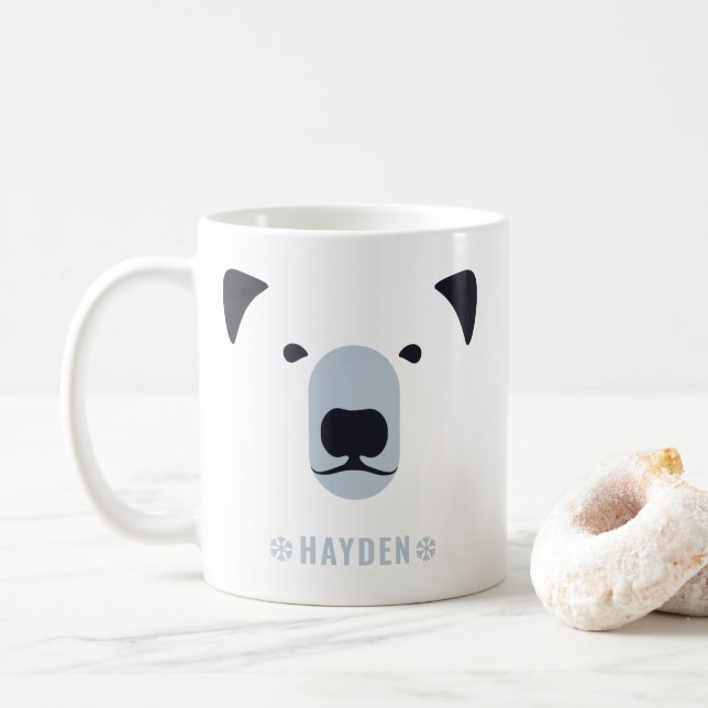 Mug Ours polaire | Nom personnalisé (Avec donut)