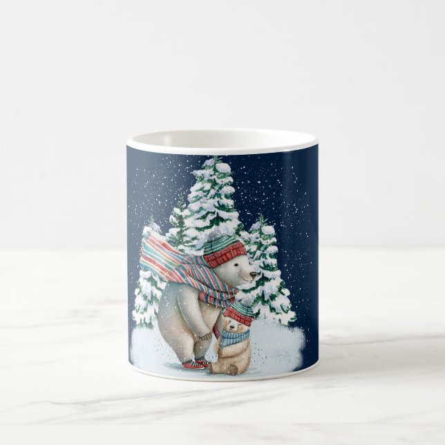 Mug Ours polaires à l'aquarelle mignons (Centre)