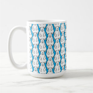 Mug Ours Polaires Brun Grizzly Dessin Animé Drôle Bleu